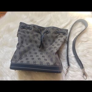 Dooney & Bourke Monogrammed Canvas Drawstring Bag